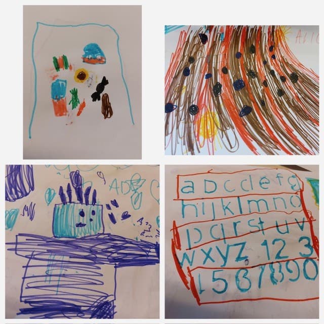 Children drawing and creating art